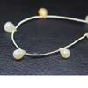 Natural Earth Mined White Moonstone B Grade Faceted Tear Drops Briolette 9mm to 11mm , 6 Beads.
